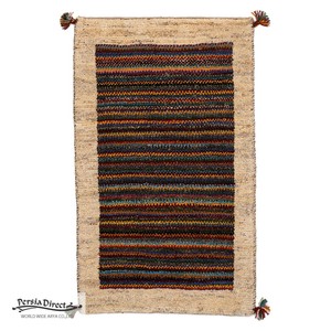 ギャッベ　ペルシャ　イラン　オーガニックウール　絨毯　ラグ　玄関マットL　55×91cm　ML1971_CL