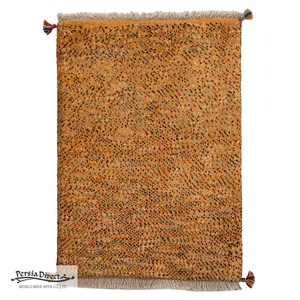 ギャッベ　ペルシャ　イラン　オーガニックウール　絨毯　ラグ　玄関マットL　64×90cm　ML1984_YE