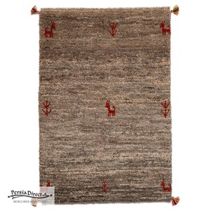 ギャッベ　ペルシャ　イラン　オーガニックウール　絨毯　ラグ　玄関マットL　63×91cm　ML2027_NE