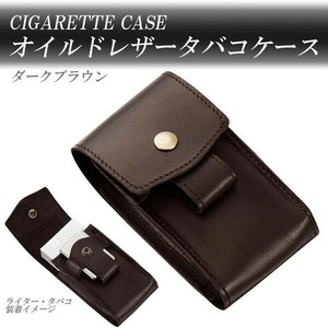 ペンギン　シガレットケース　オイルドレザータバコケース　ダークブラウン