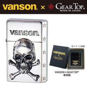 オイルライター　vanson×GEAR TOP　V-GT-03　クロスボーンスカル　シルバー