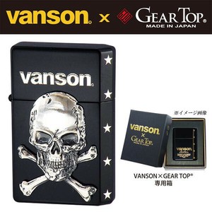 オイルライター　vanson×GEAR TOP　V-GT-04　クロスボーンスカル　ブラック