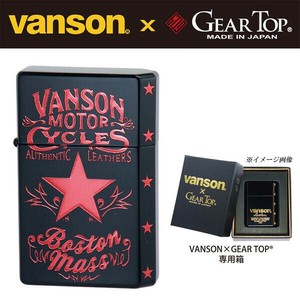 オイルライター　vanson×GEAR TOP　V-GT-08　スターデザイン　ブラック
