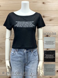 【2025新作】レターロゴプリントシアーボートネックロンT/プリントTシャツ