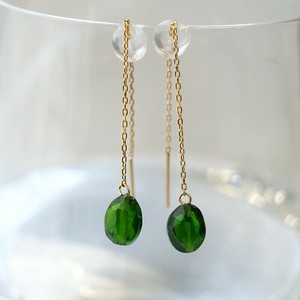 Pierced Earringss Natural Stone 18-Karat Gold