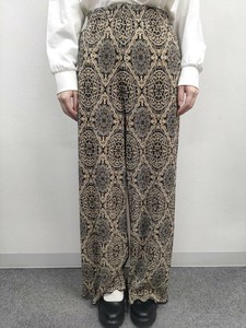オリエンタル柄クリスタルプリーツパンツ