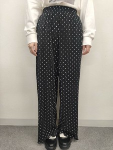 ドット柄　マーブル柄　クリスタルプリーツパンツ
