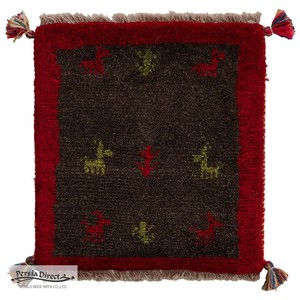 ギャッベ　ペルシャ　イラン　オーガニックウール　絨毯　ラグ　座布団　39×42cm　MS13627_NE
