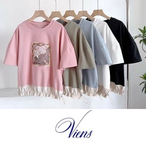 【新作】プリントドロップショルダーカットソー　　ドロスト　コットン　5色展開