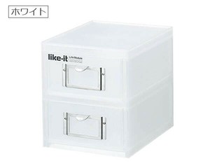吉川国工業所 Life Module 収納ケース A6ファイルユニット(浅)2段 MX-62　ホワイト