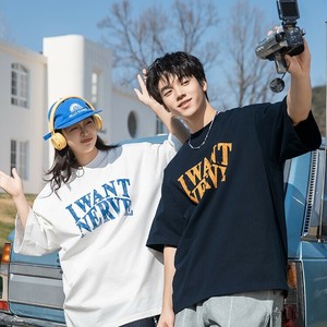 P20591 2025春秋新作 カジュアル 半袖 メンズ トップス Tシャツ 欧米風 ペアルック プリント