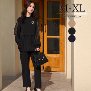 【M-XL】プリーツトップスとピンタックパンツのセットアップ。