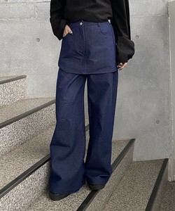 【2025春夏新作】レイヤーPT レイヤード風 スカートパンツ
