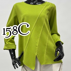 【イタリア製】158C 斜めライン切替えデザインカットソー