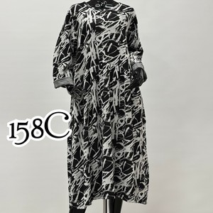 SALE【イタリア製】158C ペイント柄 レーヨン×ポリエステル ワンピース