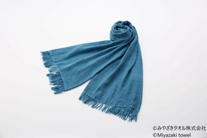 みやざきタオル 今治ショール スラブ 180cm×70cm No.1 瀬戸内ブルー