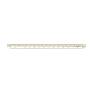 アルミ三角スケール30cm土地家屋用ホワイト 014-0211