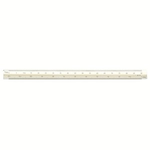 アルミ三角スケール30cm一般用ホワイト 014-0207