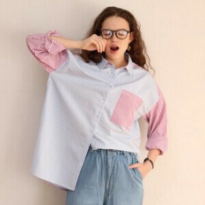 Button Shirt/Blouse Stripe