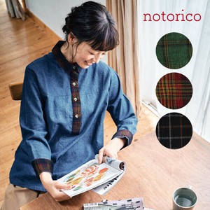 Button Shirt/Blouse Check Pattern Corduroy