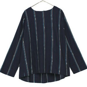 Button Shirt/Blouse Crew Neck Stripe