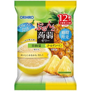 ぷるんと蒟蒻ゼリーパウチ　日向夏＋ゴールデンパイン　12個
