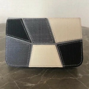シルク ブロック柄カードケース （モノトーン）