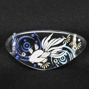 【 帯留め 】夏帯留 アングル 金魚 ブルー (1173-1636-020)