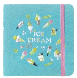 【2025春夏新作】【刺繍文具】【annas・アンナス】刺繍スクエアノート　アイス　D170-04