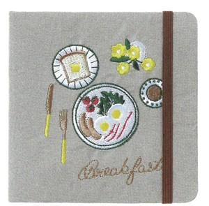 【2025春夏新作】【刺繍文具】【annas・アンナス】刺繍スクエアノート　朝食　D170-05