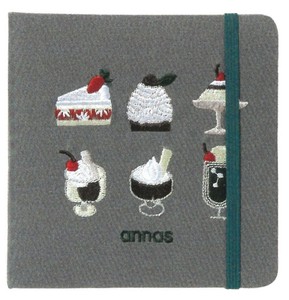 【2025春夏新作】【刺繍文具】【annas・アンナス】刺繍スクエアノート　カフェ　D170-06