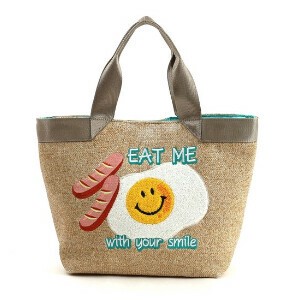 2025新作【COOCO クーコ】SMILEY モチーフ刺繍 トートバッグ