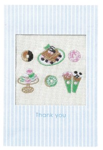 【2025春夏新作】【刺繍文具】【annas・アンナス】刺繍カード　TYマカロン　D080-44