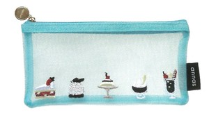 【2025春夏新作】【刺繍文具】【annas・アンナス】刺繍メッシュペンポーチ　カフェ　H140-59