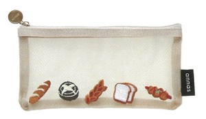 【2025春夏新作】【刺繍文具】【annas・アンナス】刺繍メッシュペンポーチ　パン　H140-60