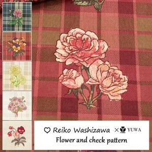 有輪商店 YUWA 鷲沢玲子さん シャーティング  ”Flower and check pattern” [B:Red] / 全5色 / RW824914
