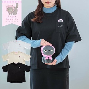 T 恤/上衣 猫咪 口袋 女士 可爱 礼盒/礼品套装 猫