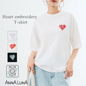 【SDギャザリング】2025SS新作【ANNALUNA】ハート刺繍半袖Tシャツ