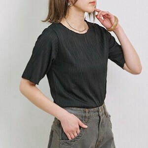 2025年新商品 T 恤/上衣 雅卡尔织布 波纹 圆领