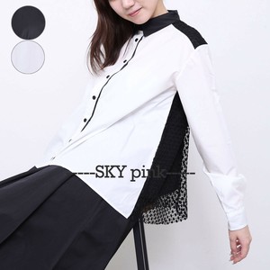 【2025SS新作入荷】バックレースデザイン配色シャツブラウス　 skypink東京