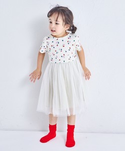 Kids' Casual Dress Tulle Docking Dress Cotton