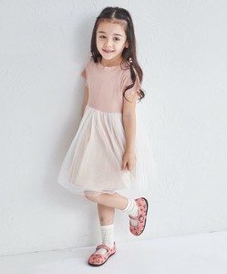 Kids' Casual Dress Tulle Docking Dress Cotton