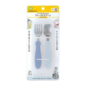 フォーク＆スプーン ケース付 ブルーハワイ KJ280214 【ベビー用品 カトラリー】