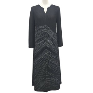 【2025新作】黒　上品　柄入りプリーツワンピース　フォーマル　お呼ばれ　結婚式など