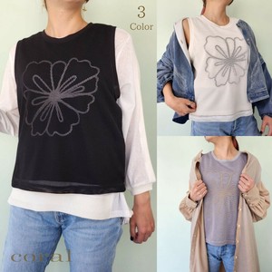 【SALE】コード刺繍 メッシュ 重ね ベスト
