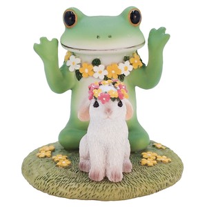 コポー ミドル 花畑であそぶカエルとうさぎ