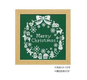 オリムパス クリスマス　クロスステッチししゅうキット　クリスマスリース　X-101・グリーン