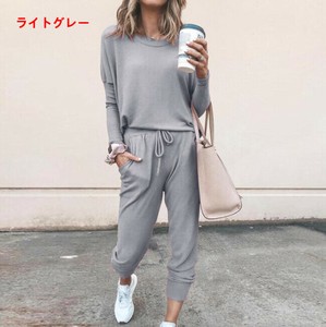 パンツスーツ 長袖 Tシャツ 無地   快適 レディース ファッション  ABQ887