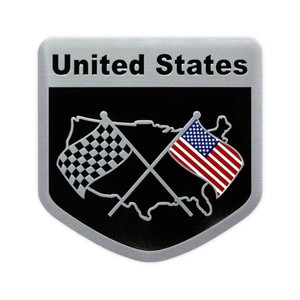 東洋マーク製作所　バイク・カーアルミエンブレム　US フラッグ　AE-6