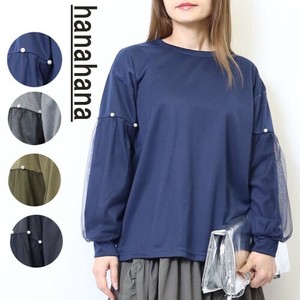 【SDギャザリング】袖チュールレースパールモチーフTシャツ　hanahana大阪　2025SS新作